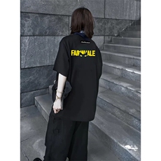 抖音得物210克现货宽松纯棉美式潮牌印花落肩袖纯棉T恤AT21118，男装T恤，电商A443