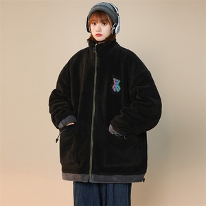 冬款加绒加厚棉衣外套中性风羊羔绒保暖棉服男士8843-P110控价138图片
