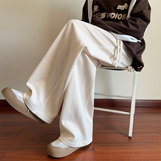 纹理垂坠感裤子男夏季软糯松弛感宽松直筒潮流春秋oversize休闲裤，男装休闲裤，电商A022