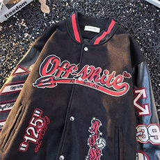 美式棒球服高街潮流特大码外套毛呢运动休闲夹克小众设计感潮，男装夹克，星座1210-1