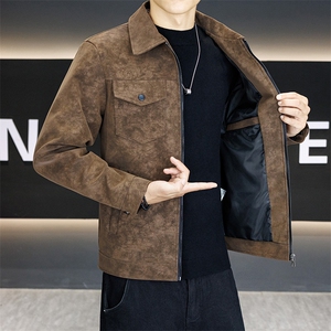 店主风潮流皮衣外套男春秋季复古百搭宽松机车服pu皮夹克潮JK2568图片