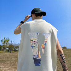 华夫格背心重磅220克油画v印花HB7116-P25控38（抖音不可售），男装背心/马甲，星座508（原C305）