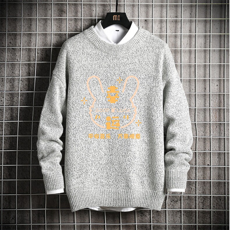 加厚加绒毛衣男大码毛线衣男针织衫M19297-P45加绒款-P65网格,男装针织衫/毛衣,电商A040A