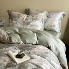 新款天丝数码印花宽边款也许系列四件套，床品套件，一起卖家纺