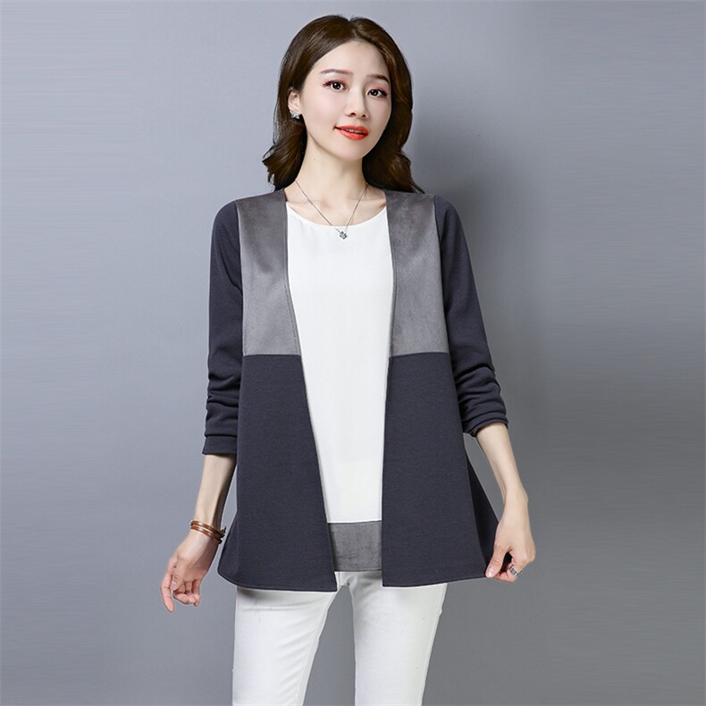 2021新款大码女装假两件开衫套头衫505款，女装大码女装，秋牧寒烟