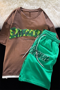 1短袖套装男大码中性风短裤女短袖T恤男套装女短裤TZ7708P75控98图片