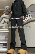 抖音品质大码隐形拉链高街加绒冲锋裤微喇XZ806-CK23063-P50控78，男装休闲裤，四季星座806