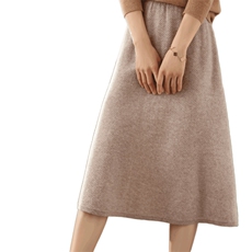 中长款针织半身裙女秋冬天配毛衣高腰a字伞裙气质，女装半身裙，奥千羊绒