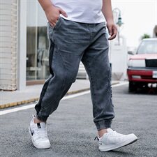 M-9XL男春秋大码弹力刺绣束脚牛仔裤5032-1_209，男装牛仔裤，星座1516-1