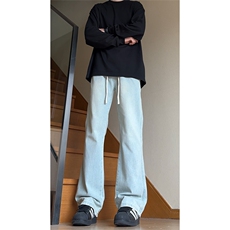 大货~美式高街vibe修身微喇抽绳松紧腰牛仔裤男K551-特P42控68，男装牛仔裤，星座1004-3