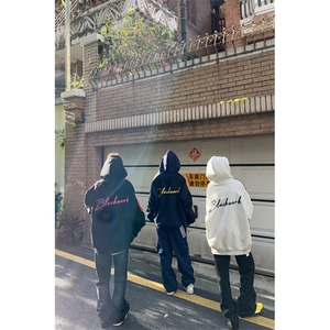 5368-P45男女宽松街头潮帽衫情侣装休闲连帽卫衣图片