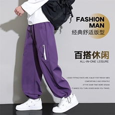 户外速干冲锋裤男秋季新款潮牌宽松直筒运动工装裤Z6909-P42，男装工装外套，星座610（原A335）