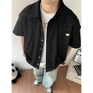 袖衬衫男生短袖港风夏季半袖衬衣薄款ins潮流C40-P46图片