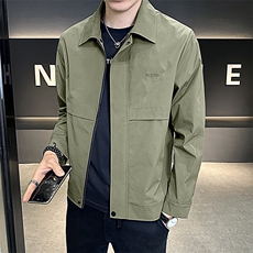 夹克男翻领韩版修身轻商务纯色刺绣外套A329-329-1-P85，男装夹克，电商A329