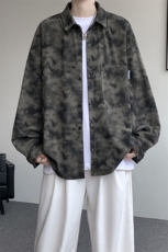 衬衫男秋季新款港风宽松大码灯芯绒扎染长袖衬衫CS8108-P42，男装衬衫，星座214-3