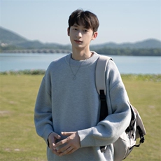 重磅秋冬男女纯色打底针织衫圆领套头半高领毛衣美式复古休闲上衣，男装T恤，电商A486