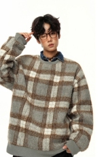 现货-原创秋冬重磅卫衣毛呢卫衣格纹美式上衣1016-1Y133P59K98，男装卫衣，星座1016-1（原电商B408-1）