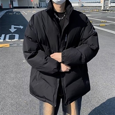 男款冬季潮流宽松立领棉衣加厚棉袄子美式复古面包服外套，男装棉衣，星座716-4