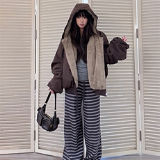 两面穿现货重磅短款座山雕棉衣男女双面穿毛毛绒棉服加厚外套，男装棉衣，电商A486
