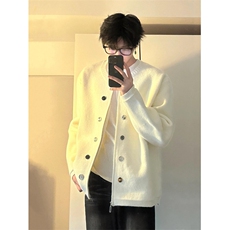 【有货】cleanfit白色毛衣男秋美式复古开衫针织衫MY282LL-特P55，男装针织衫/毛衣，星座1007（原301D）