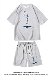 HZ75261-P44 华夫格套装男大码休闲运动套装两件套图片