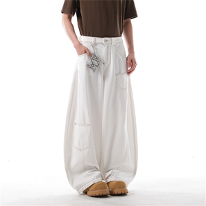 903-AK050-特P55  【S-3XL】 工装白色弯刀裤2图片
