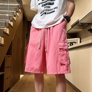 水洗工装短裤男夏季特厚水洗斜纯棉五分中裤休闲大裤衩 D1073图片
