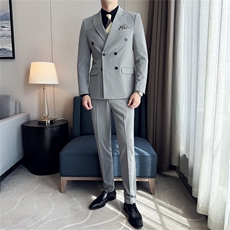 西服套装男士三件套商务职业正装小西装韩版修身伴郎新郎结婚礼服，男装西服套装，星座505-2（原电商A260-1)