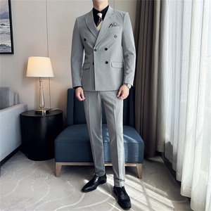 西服套装男士三件套商务职业正装小西装韩版修身伴郎新郎结婚礼服图片