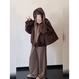 两面穿现货重磅短款座山雕棉衣男女双面穿毛毛绒棉服加厚外套图片