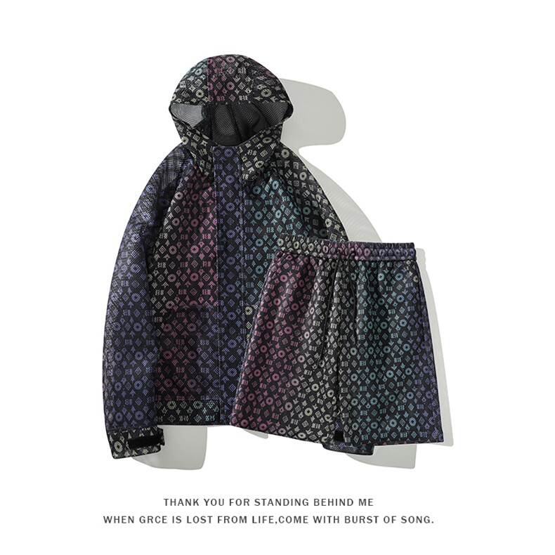 2023夏季新款面料：聚酯纤维J552+DK10-P130，男装休闲套装，电商A082