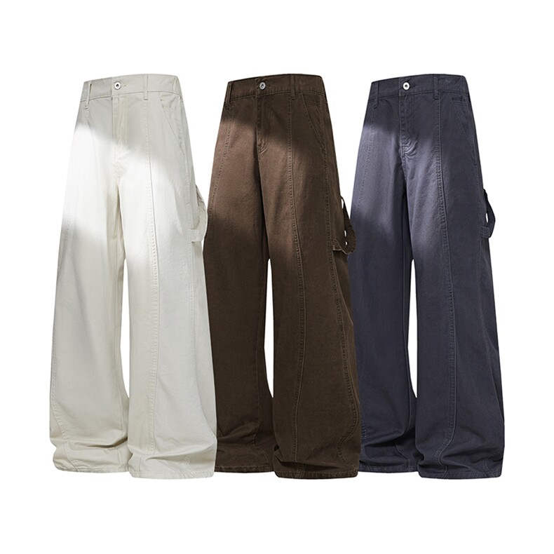 B221美式ins高街暗黑纯色休闲工装洗褪牛仔裤LK25601-特P46控78，男装牛仔裤，电商B221