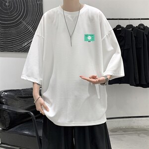 Q11264-P30春夏季七分袖t恤男大码五分袖男短袖中袖大皂风,男装T恤,电商A040