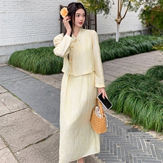 现货-新中式薄款盘扣两件套-款号9911-P165K228，女装套装/套裙，浙宝305