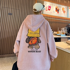 已注册港风抖音直播得物高品质宽松麂皮绒连帽卫衣W6026P48，男装卫衣，电商C408(原B339-1)