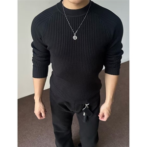网图 型男boxy版修身塑型十二针立体解构针织衫毛衣 W1718/特P45图片
