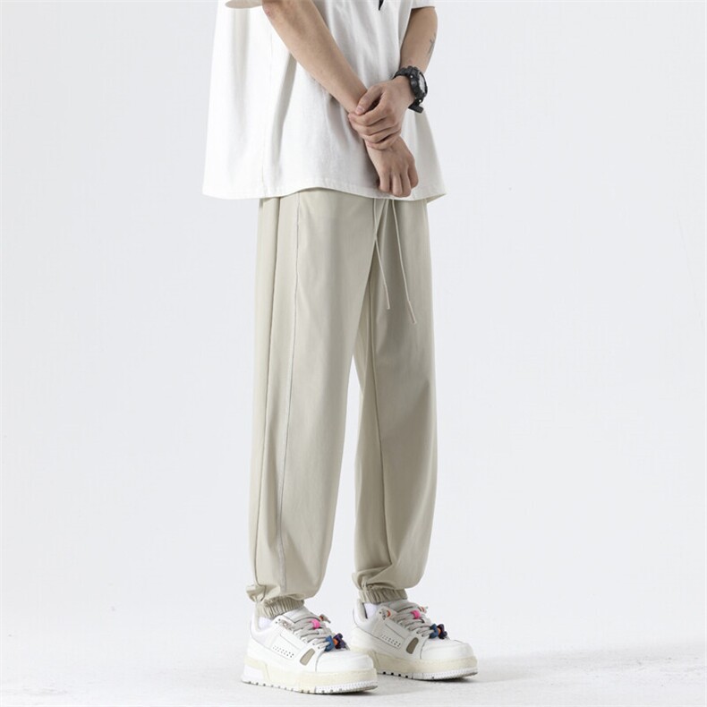 高弹速干裤22%氨纶清凉垂感绣花设计夏季冰丝裤B708P38，男装休闲裤，星座301B-2（原A443-1）