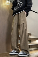 抖音加绒加厚灯芯绒休闲裤褶皱伞兵裤A498特P49控88，男装休闲裤，电商A309