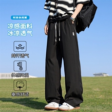 特批P28无差价夏季冰丝凉感纯色贴标顺滑大码时尚休闲裤男K5615B，男装休闲裤，电商A001