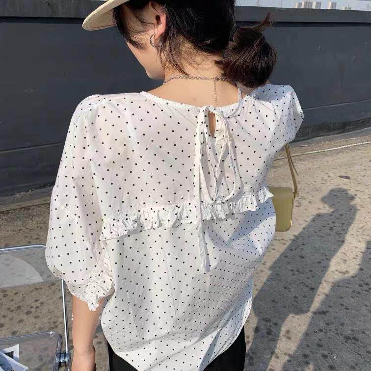 法式木耳边减龄衬衫，女装衬衫，依多坊