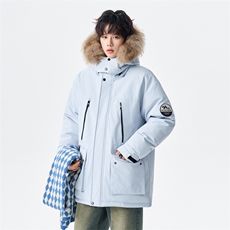 羽绒服男中长款冬情侣加厚连帽工装白鸭绒外套XZ309Y95701P288，男装羽绒服，星座309（原A406）