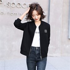 太空棉棒球服外套女春秋2022新款韩版宽松夹克开衫洋气减龄短外套图片