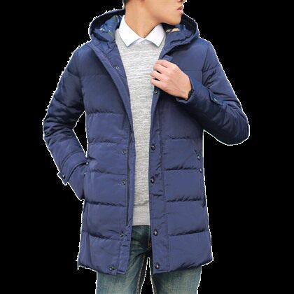 秋冬款男士连帽羽绒衣加肥大码中长款羽绒服L-8XL1440款P185图片