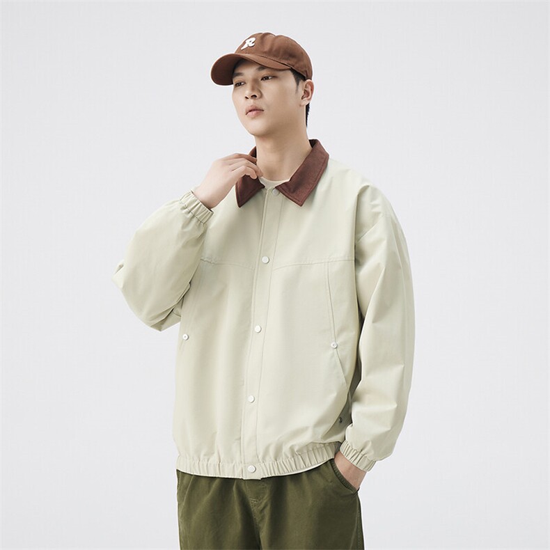 秋季宽松夹克男撞色衬衫领上衣外套DSA157B-JK7863-P65,男装夹克,电商A157B