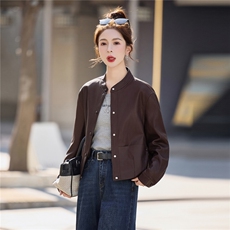 【春季女装新款】2026大量现货夏秋款时尚大方百搭短款皮衣外套，女装皮衣，缘衣格