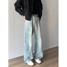 美式高街牛仔裤男女韩版潮流帅气百搭2025秋冬ins长裤RK3194-P55，男装牛仔裤，星座412-3