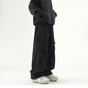 冲锋裤子男女生款春秋机能风户外防水工装伞兵裤宽松直筒休闲裤潮图片