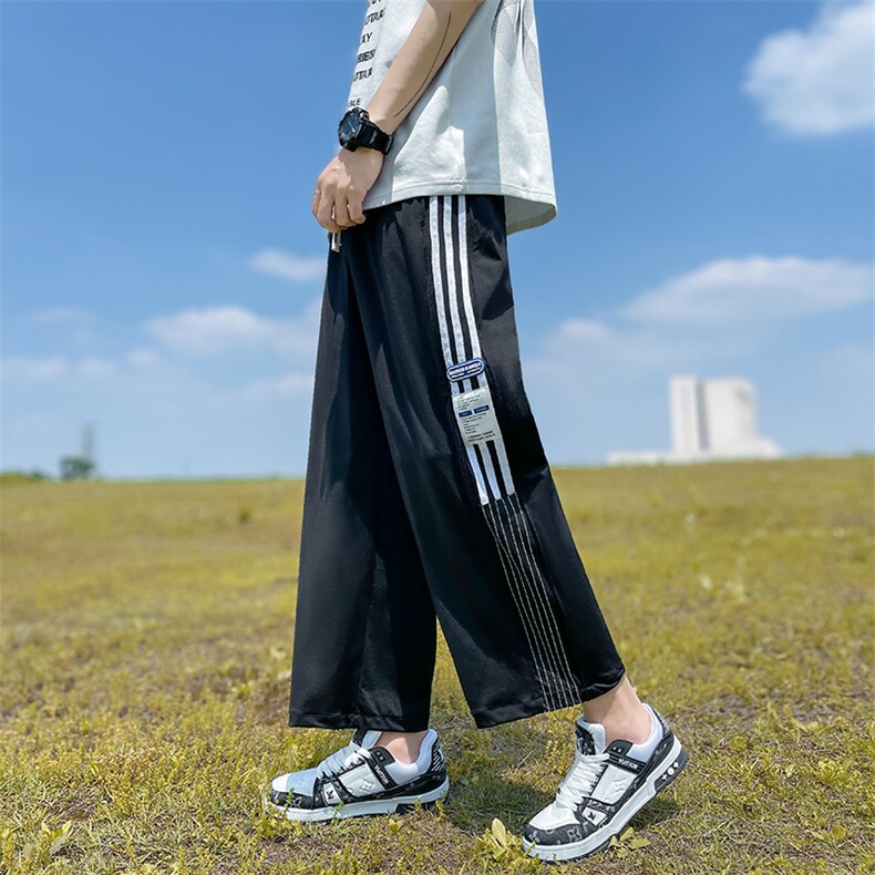 抖音高品质夏季冰丝薄款休闲九分裤男BK231-P45控68图片
