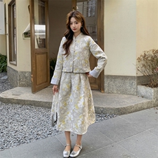 2026年春季两件套四季中式纽扣女长袖女装女士精品套装，女装套装/套裙，凡歌灵