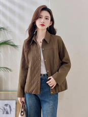 菱格宽松短款外套女2025新款春秋时尚洋气四八月妈妈休闲夹克上衣，女装短外套，妃曼